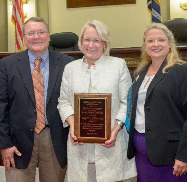 LSBA Honors Judy Perry Martinez with 2017 David A. Hamilton Lifetime ...